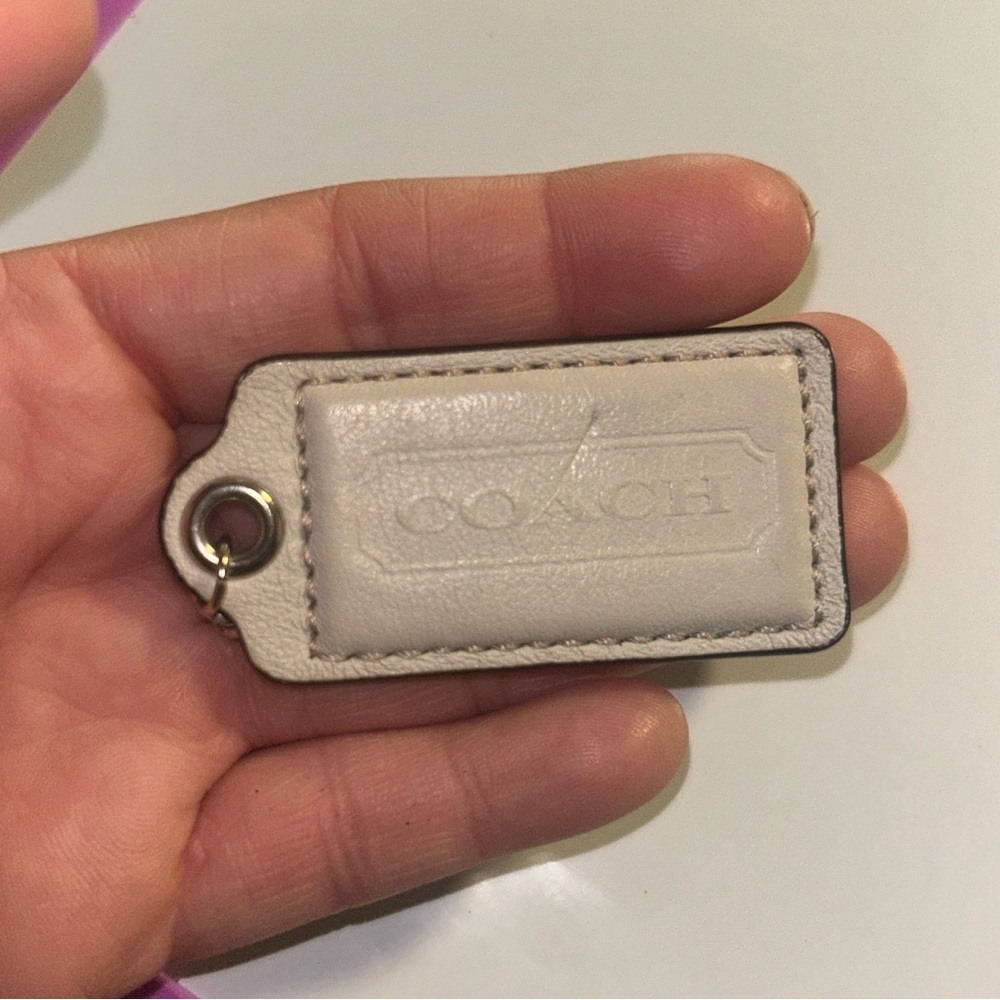 Coach Off White Leather Bag Tag